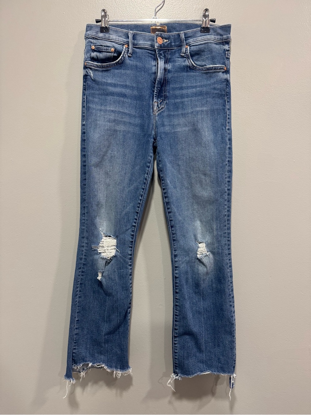 Mother Denim The Insider Crop Step Chew Size 28 Waist
